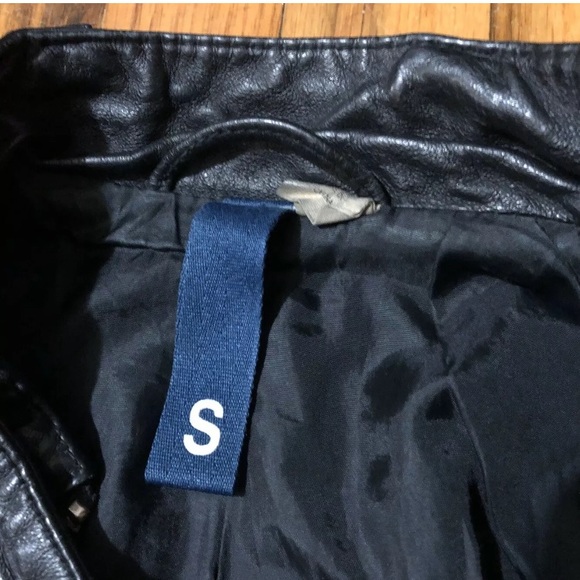 H&M Leather Jacket Aviator 80s Coat Vintage Biker - Picture 5 of 10